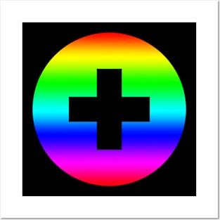 Round rainbow plus cross Posters and Art